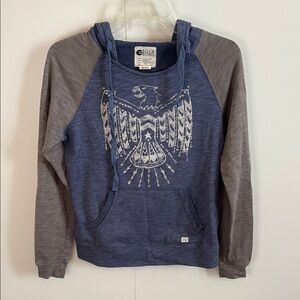 Billabong Navy and White Graphic Hoodie